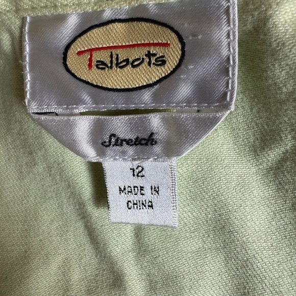 Talbots Stretch Denim Jacket - pale green lime Size 12 - Picture 4 of 8